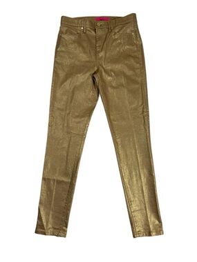 Lilly Pulitzer Shimmering Gold Skinny Pants size 4 in excellent condition